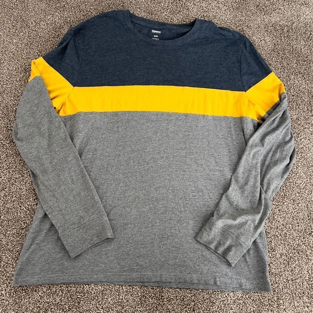 Sonoma Men's Colorblock Long Sleeve Shirt XXL
